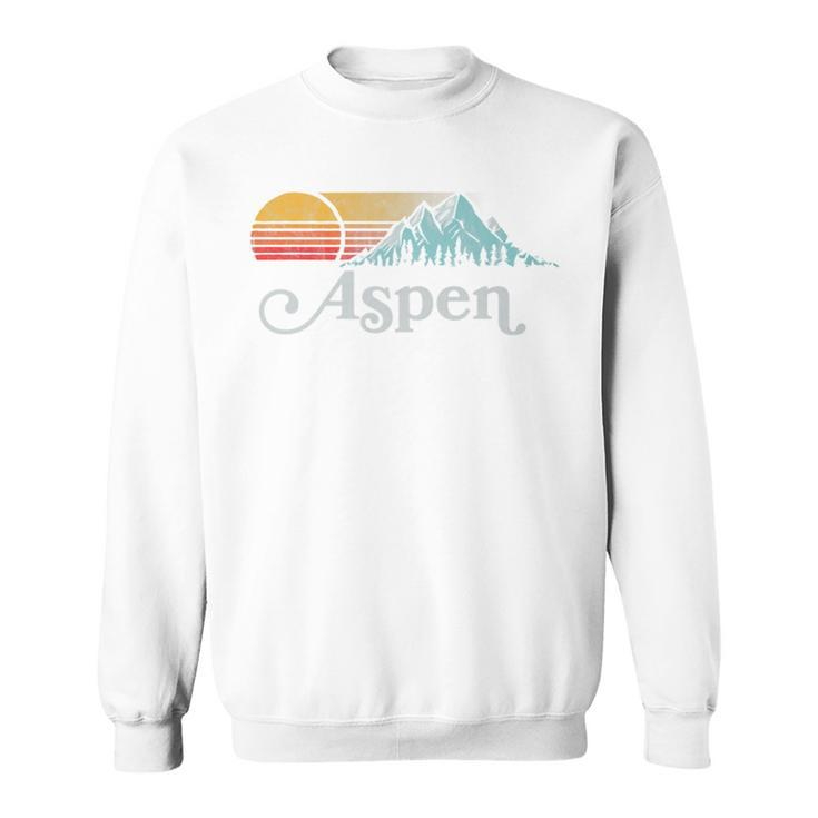 Aspen Colorado Vintage Mountain Sunset Eighties Retro Sweatshirt