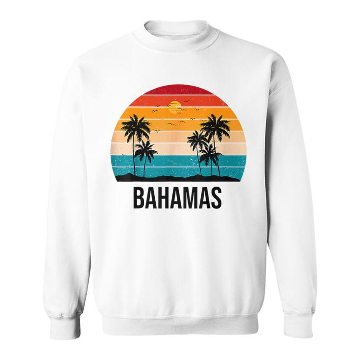 Bahamas Sunset Vintage Souvenir Palm Tree Beach Sun  Sweatshirt