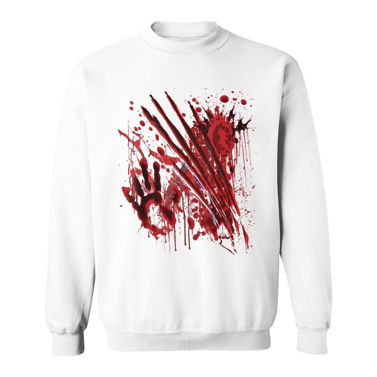 Blood Splatter Bloody Handprint Red Hand Zombie Outbreak Sweatshirt