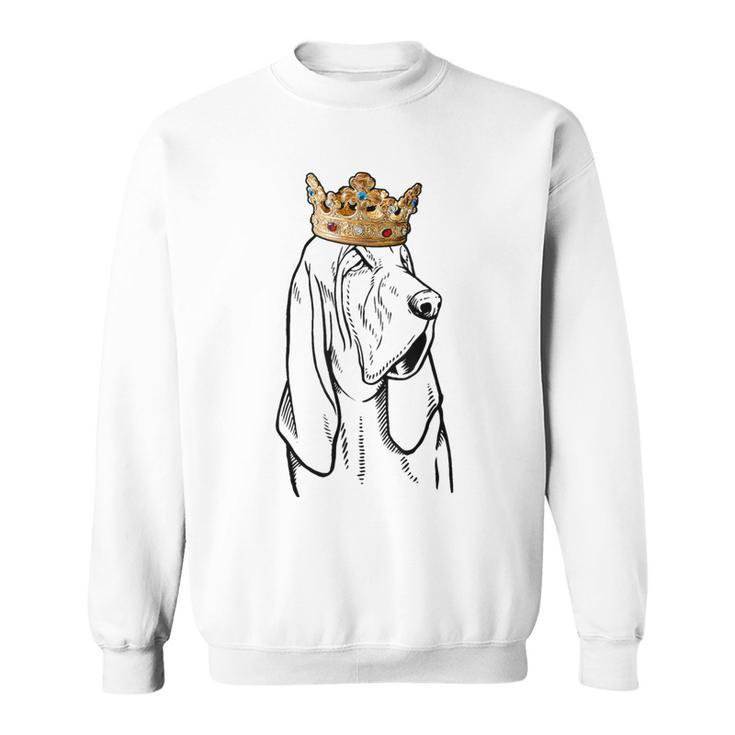 Bloodhound Dog Wearing Crown Sweatshirt