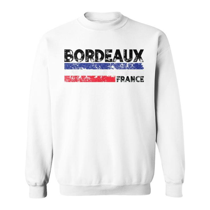 Bordeaux France Flag Tricolor French Distressed Cool Sweatshirt
