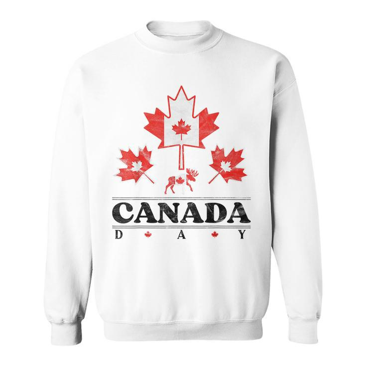Canada Day Flag Vintage Canadian Maple Leaf Heritage Toddler Canada Funny Gifts Sweatshirt