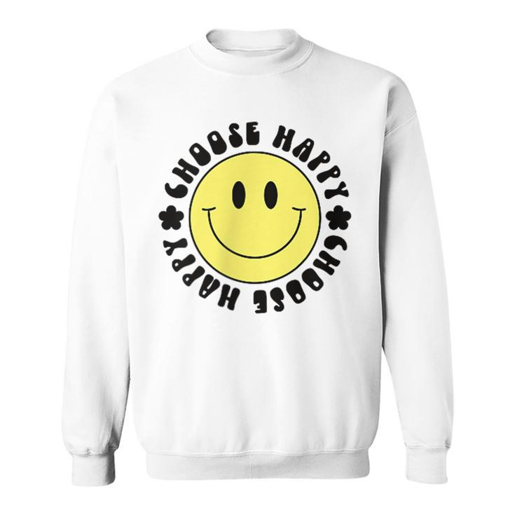 Choose Happy 70S Yellow Smile Face Cute Smiling Face Sweatshirt
