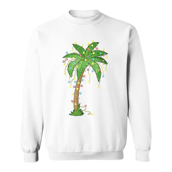 Christmas Lights Palm Tree Beach Tropical Xmas Sweatshirt