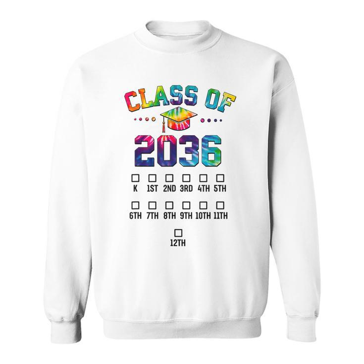Class Of 2036 Grow With Me With Space For Checkmarks Sweatshirt