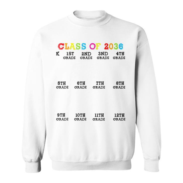 Class Of 2036 Handprint Grow With Me Kindergarten Kindergarten Gifts Sweatshirt