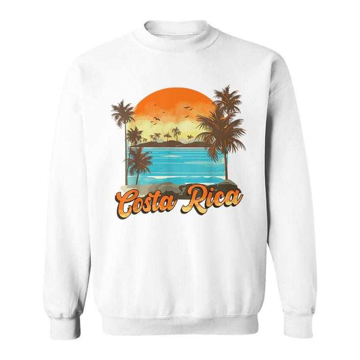 Costa Rica Beach Summer Vacation Palm Trees Sunset Costa Rica Funny Gifts Sweatshirt