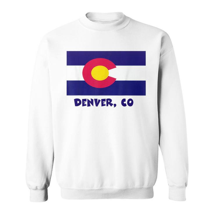 Denver Colorado Usa Flag Souvenir Sweatshirt