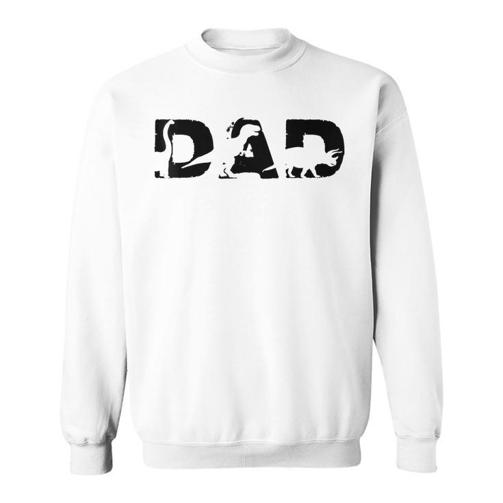 Dinosaur Dad Cute Three Rex Dino For Party In Fathers Day  Sweatshirt