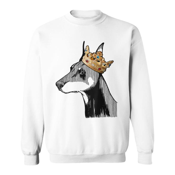 Doberman Pinscher Dog Wearing Crown Sweatshirt