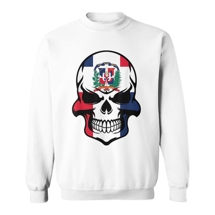 Dominican Flag Skull Cool Dominican Republic Skull Dominican Republic Funny Gifts Sweatshirt