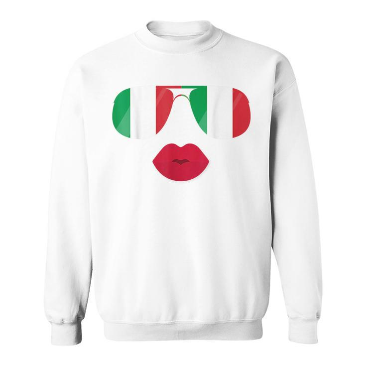 Flag Italia Sunglasses Lips  Italian Flags Italy  Sweatshirt