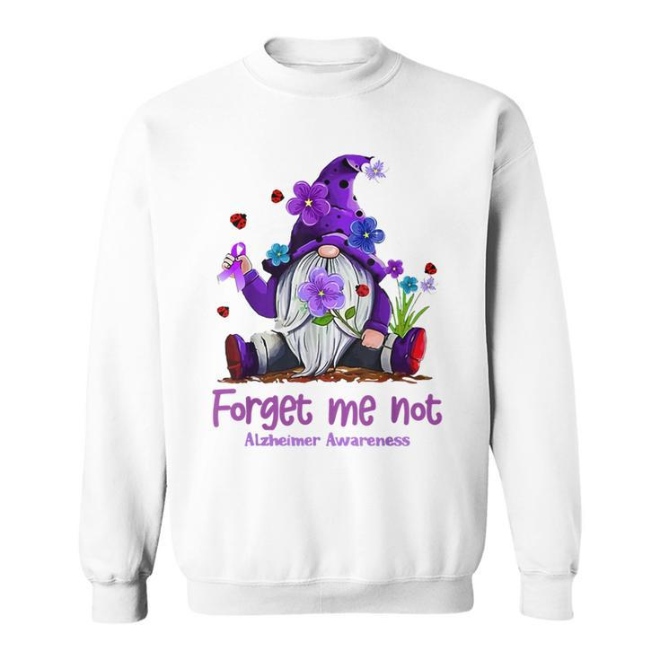 Forget Purple Gnome Me Not Purple Alzheimer's Awareness Sweatshirt