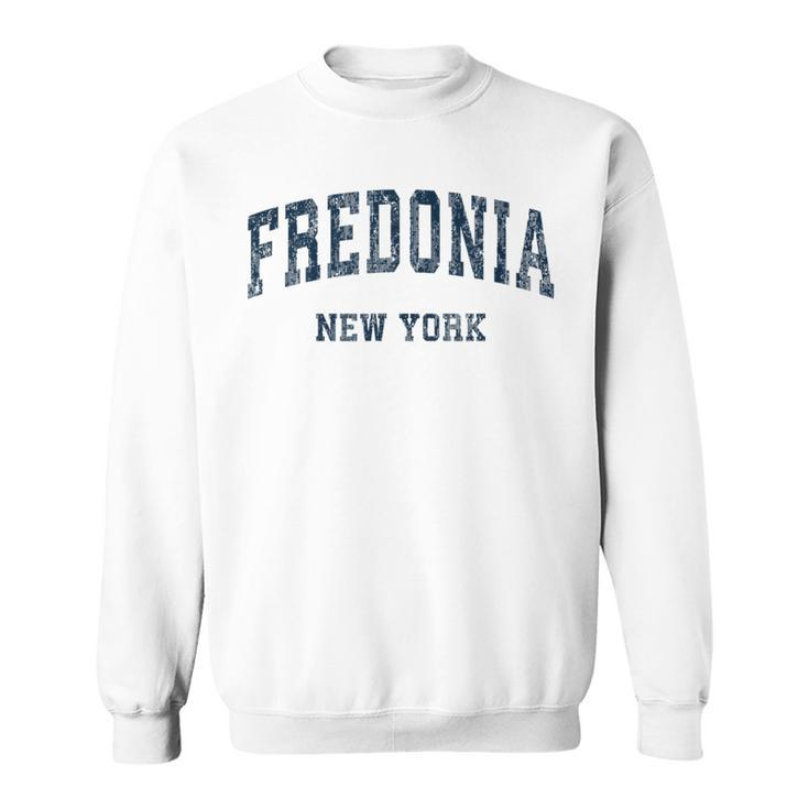 Fredonia New York Ny Vintage Varsity Sports Navy Sweatshirt