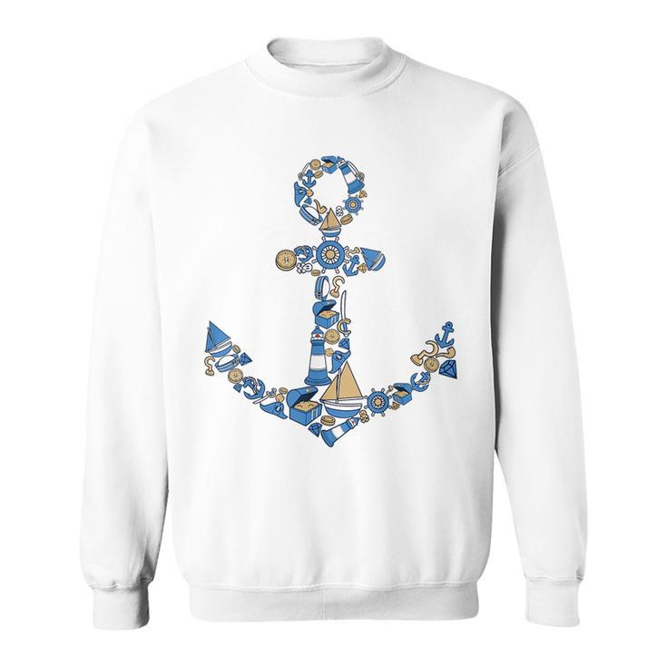 Funny Sailors Anchor  - Boat Lighthouse Ship Wheel Sweatshirt