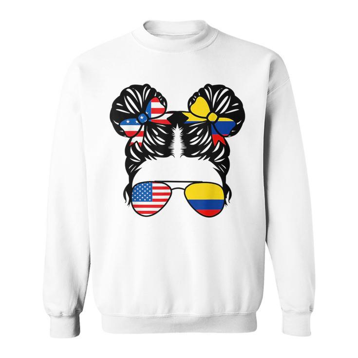 Half American Half Colombian Girl Usa Colombia Flag Patriot  Sweatshirt