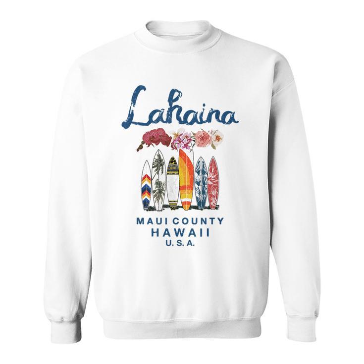 Hawaii Lahaina Maui Vintage Surfing Hawaiian Sweatshirt