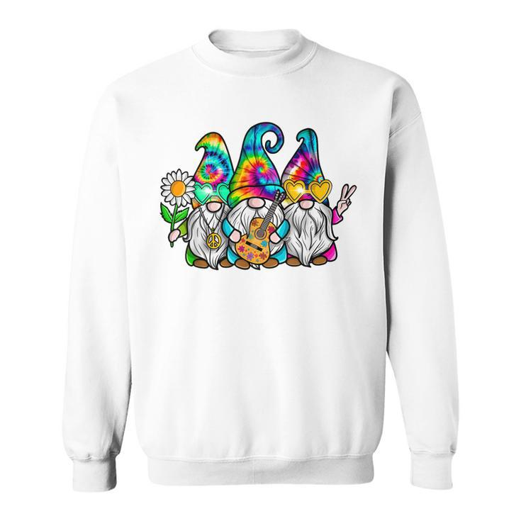 Hippie Gnomes Tie Dye Peace Love Peace Sign 60S 70S Hippie  Sweatshirt