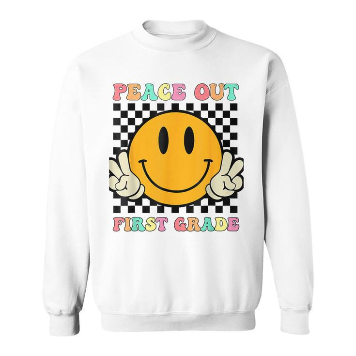 Hippie Smile Face Peace Out First 1St Grade Class Of 2023  Sweatshirt