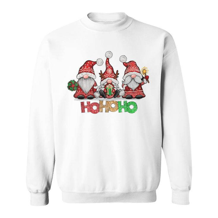Ho Ho Ho Merry Christmas Santa Claus Gnome Reindeer Holidays Sweatshirt