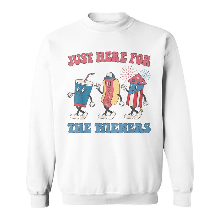Im Just Here For The Wieners Lovers Funny 4Th Of July Party Sweatshirt