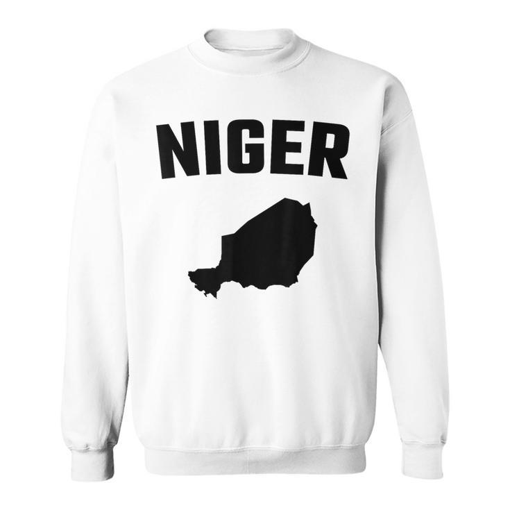 Isolated Black Silhouette Of A Map Of Niger Sweatshirt