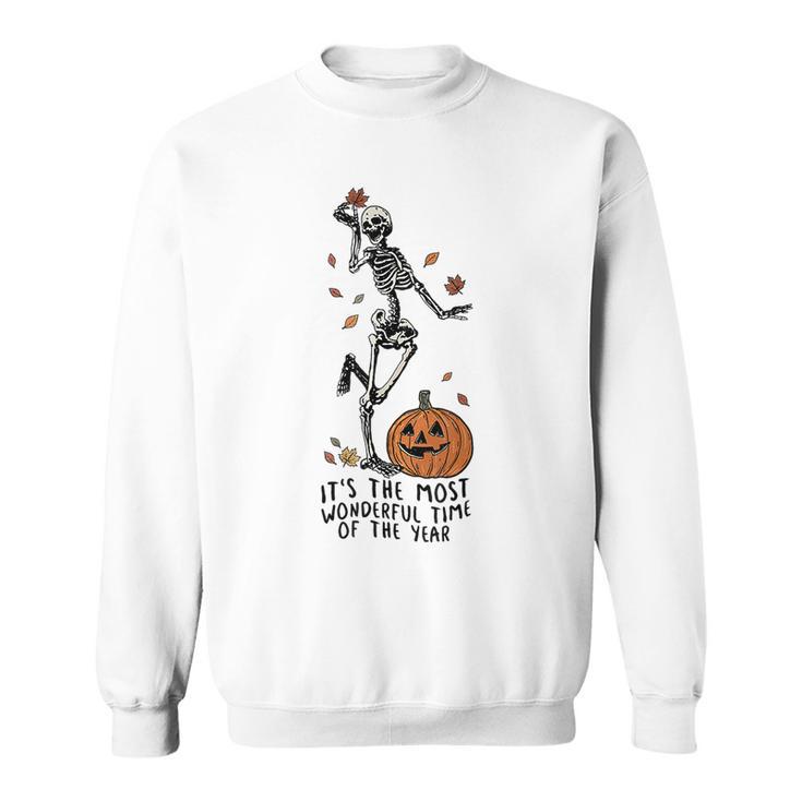 It's The Most Wonderful Time Of The Year Skeleton Halloween Sweatshirt