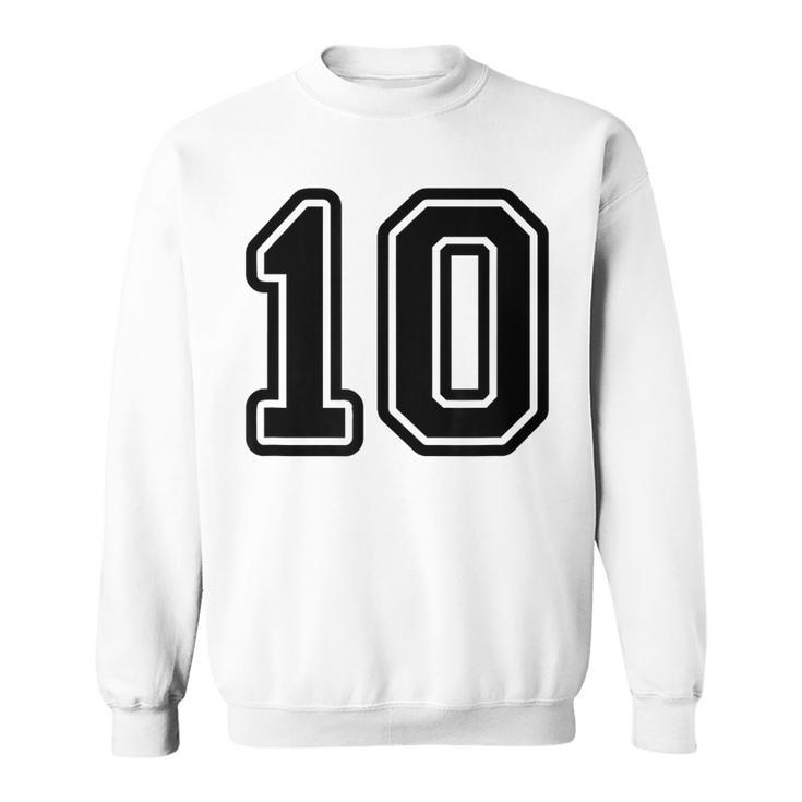 Jersey 10 Black Sports Team Jersey Number 10 Sweatshirt