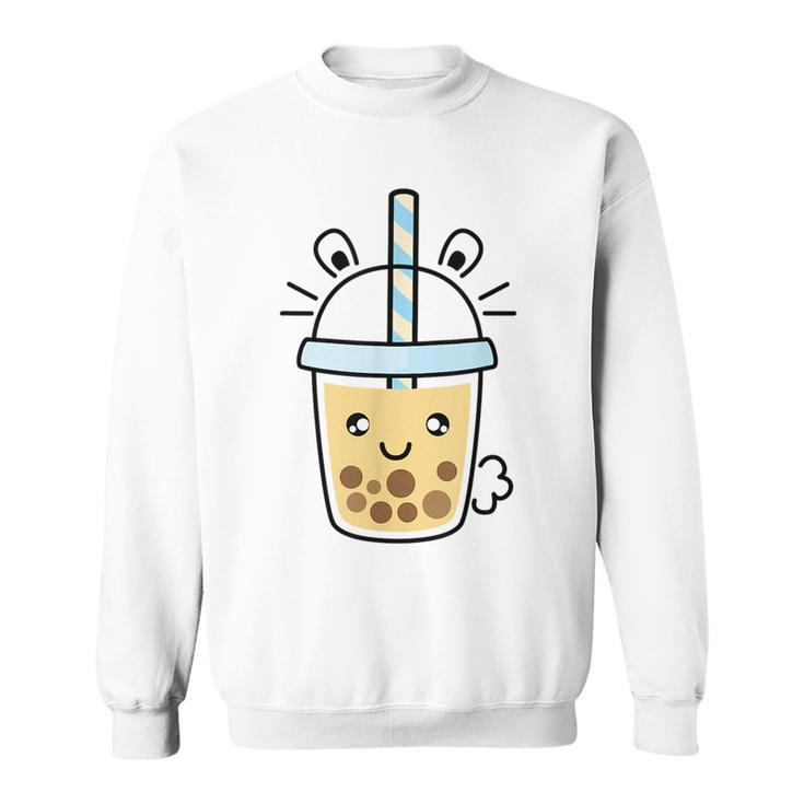 Kawaii Bubble Tea Lover Cute Smiling Boba Milk Tea  Sweatshirt