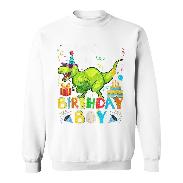 Kids 2 Year Old  2Nd Birthday Boy T Rex Dinosaur For Boy  Sweatshirt