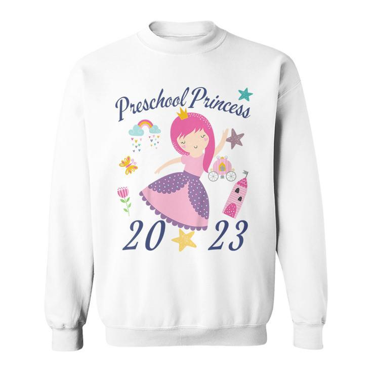 Kids 2023 Outfit Girls Princess Happy First Day Of Preschool  Sweatshirt