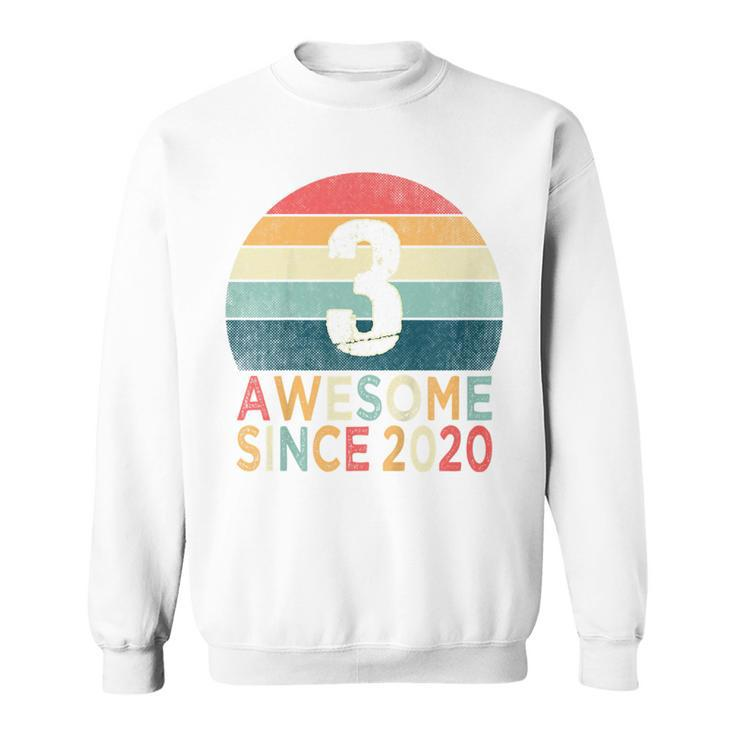 Kids 3Rd Birthday Vintage Retro 3 Years Old Awesome Since 2020  Sweatshirt