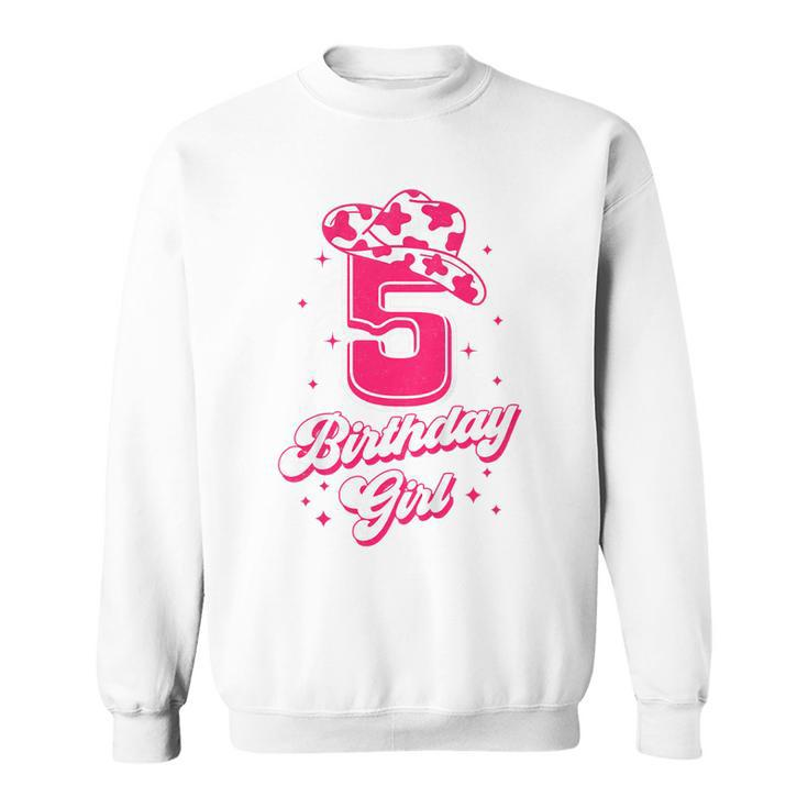 Kids 5Th Birthday Outfit Girl 5 Year Old Rodeo Western Cowgirl Sweatshirt