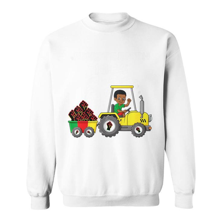 Kids Junenth 1865 Boy In Tractor Funny Toddler Boys Fist  Sweatshirt