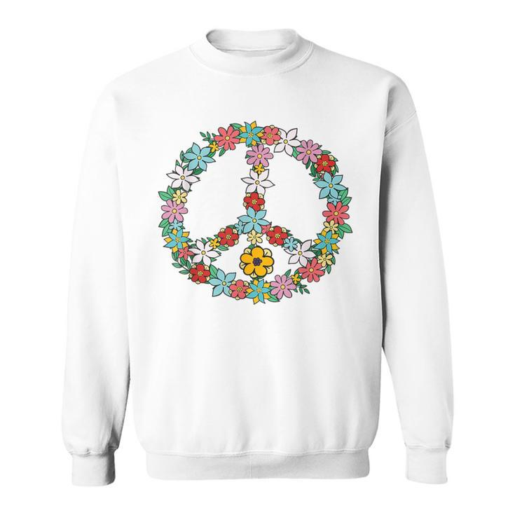 Love Peace Sign 60S 70S Dye Tie Dye Peace Hippy Sweatshirt