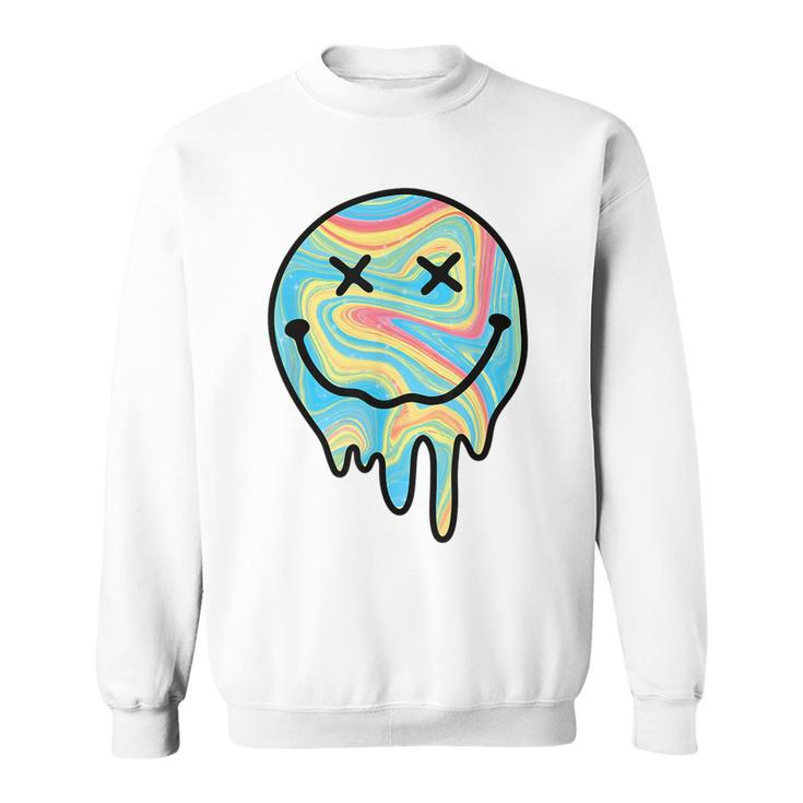 Melting Smile Funny Smiling Melted Dripping Happy Face Cute  Sweatshirt