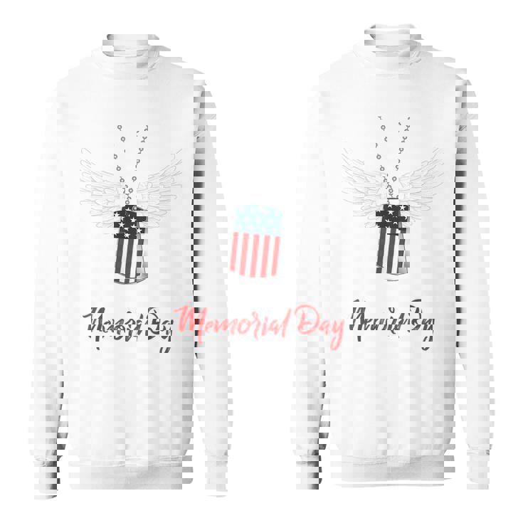 Memorial Day Proud Remembrance Day Dog Tags Chain Servicemen Sweatshirt