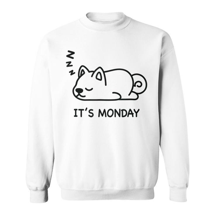 Monday Funny Sleeping Dog Corgi I Hate Monday  Sweatshirt