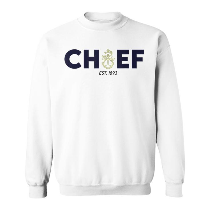 Navy Chief With Inset Anchor- Blue And Gold  Sweatshirt