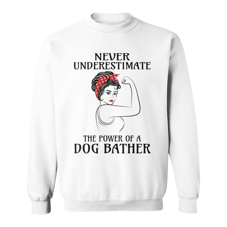 Never Underestimate Dog Bather Sweatshirt
