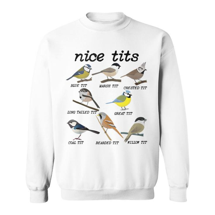Nice Tits Funny Bird Watching Funny Tit Birds Birdwatcher  Gifts For Bird Lovers Funny Gifts Sweatshirt