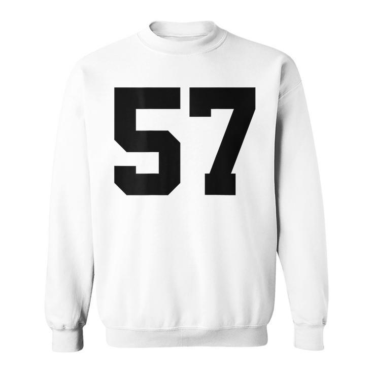 Number 57 Print On Back Only Cotton Team Jersey  Sweatshirt
