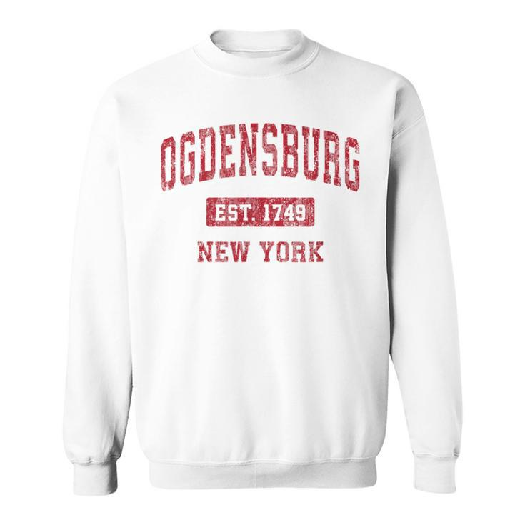 Ogdensburg New York Ny Vintage Sports Red Sweatshirt