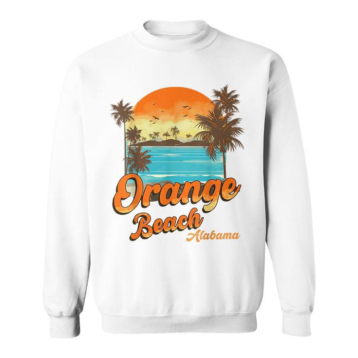Orange Beach Alabama Summer Vacation Sunset Palm Trees  Orange Funny Gifts Sweatshirt