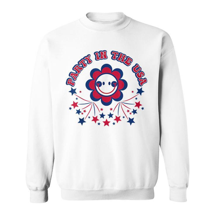 Party In The Usa Groovy Design 4Th Of July Usa Funny Gifts Sweatshirt