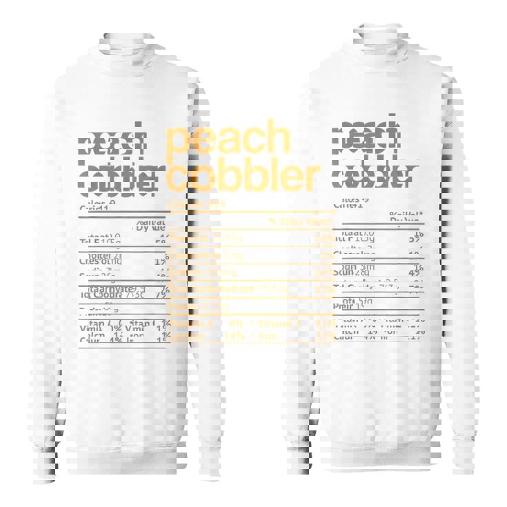 Peach Cobbler Nutrition Facts Funny Thanksgiving Christmas T-Shirt Peach Cobbler Nutrition Facts Funny Thanksgiving Christmas T-Shirt