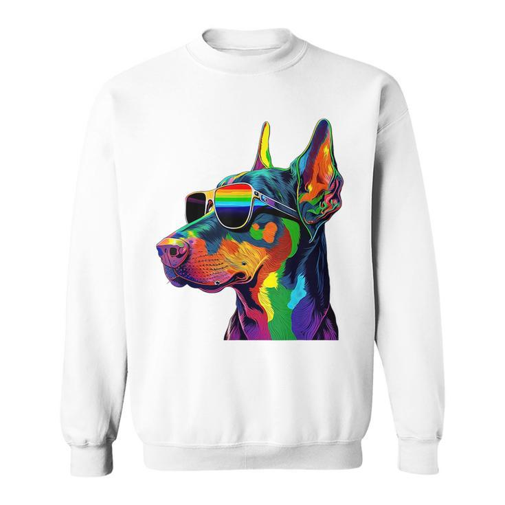 Pride Lesbian Gay Lgbt Doberman Pinscher Dog  Sweatshirt