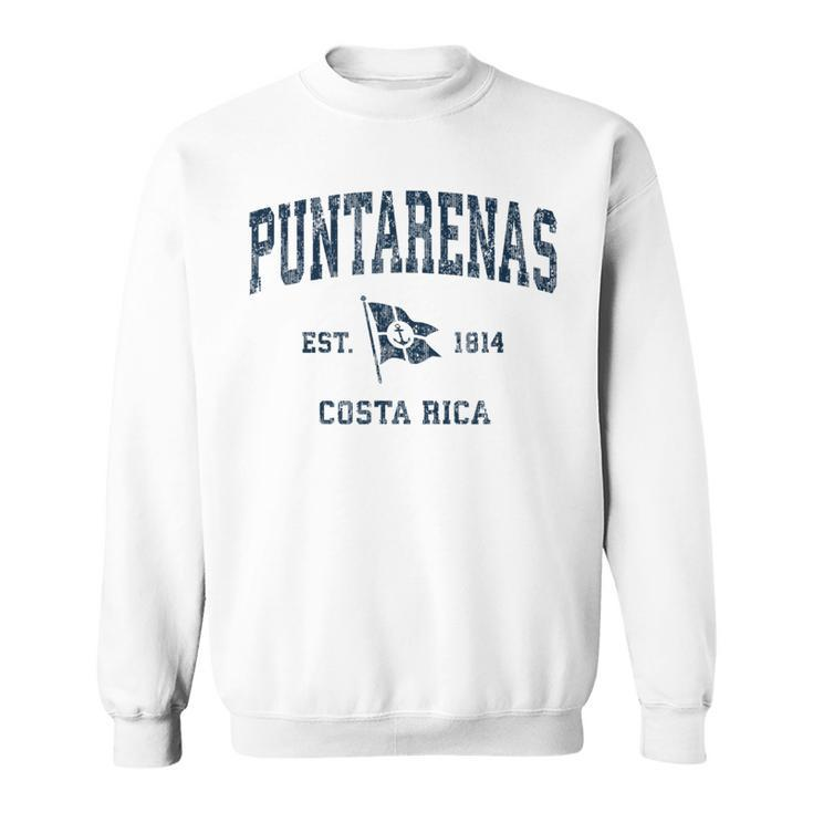 Puntarenas Vintage Sports Navy Boat Anchor Flag  Sweatshirt