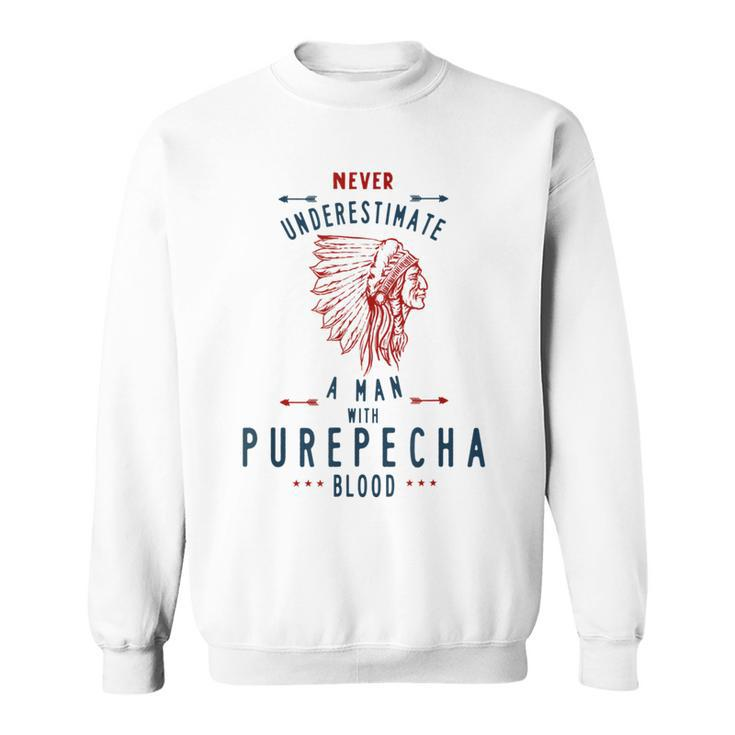 Purepecha Native Mexican Indian Man Never Underestimate Indian Funny Gifts Sweatshirt