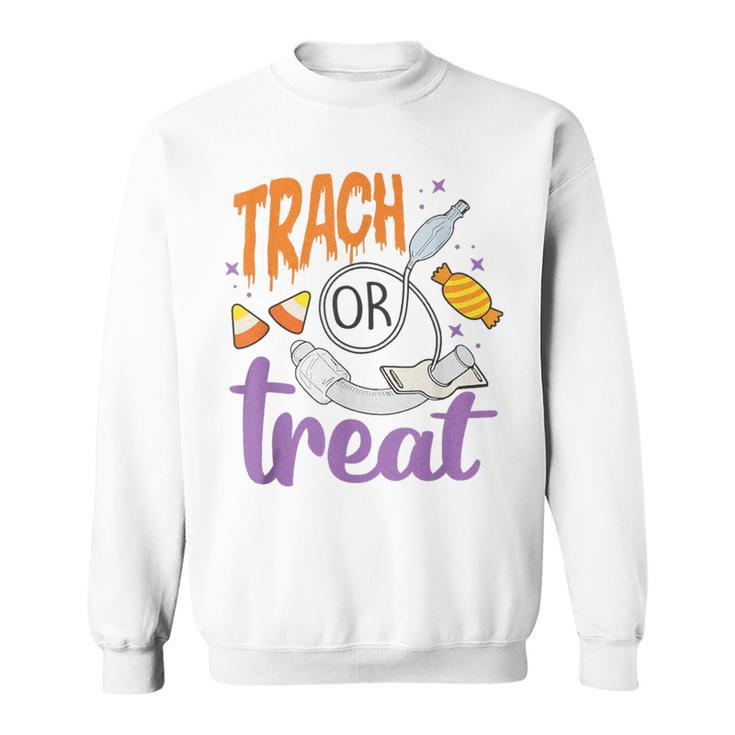 Respiratory Therapist Halloween Trach Or Treat Pulmonary Sweatshirt